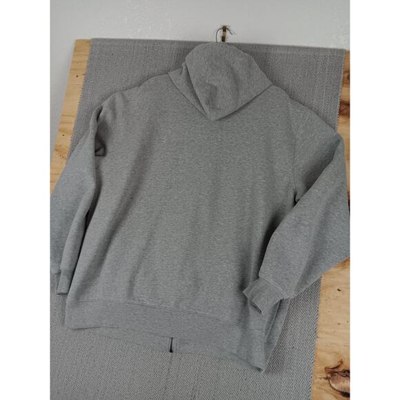 Tommy Hilfiger Hoodie Mens XL Gray Spell Out Zip Drawstring Street Casual Y2K - Picture 9 of 14